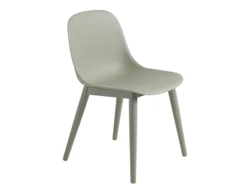 Fiber Chair Green Wood