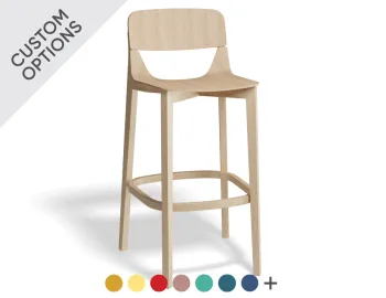 Leaf Stool Unupholstered With Back
