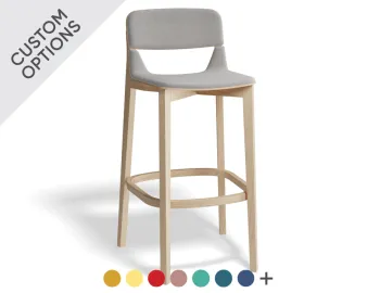 Leaf Stool Upholstered With Back
