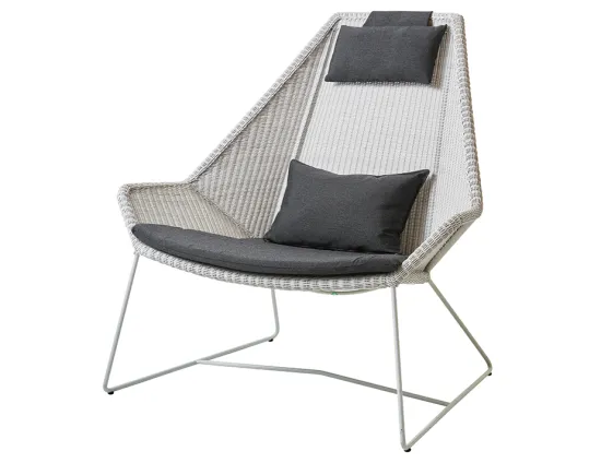 Breeze Outdoor 0004 Breeze Highback Chair White Grey Black YSN