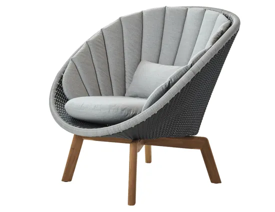 Peacock Lounge Caneline 0000 Peacock Lounge Chair Grey Teak YSN