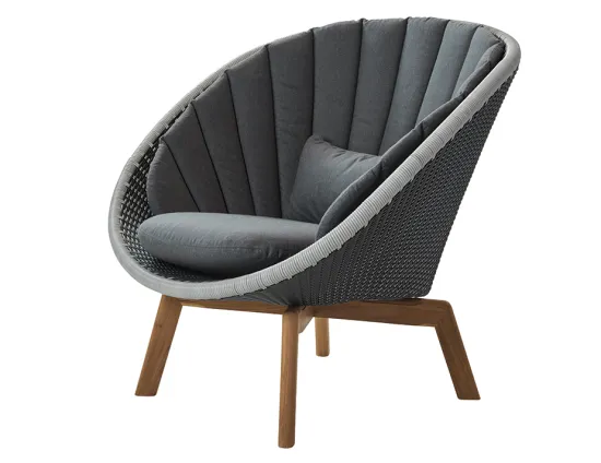 Peacock Lounge Caneline 0001 Peacock Lounge Chair Grey Teak YSN