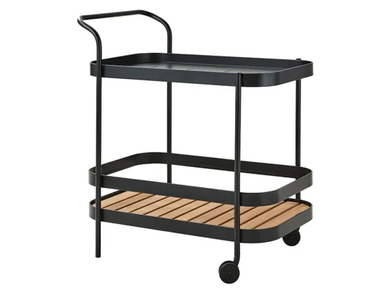 Bar Cart Roll 0001 Roll Bar Trolley Black One Tray