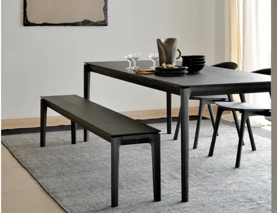 Bok Bench Oak Black 186cm