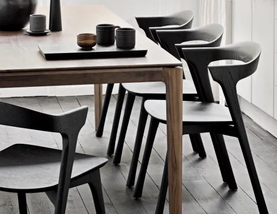 Bok Dining Table Teak Brown Bok Dining Chair Oak Black