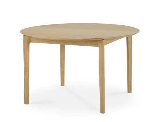 Ethnicraft Bok Extendable Round Dining Table Oak Natural