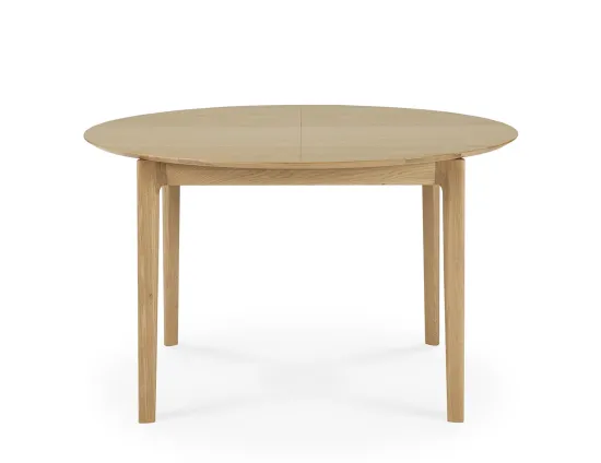 Ethnicraft Bok Extendable Round Dining Table Oak Natural