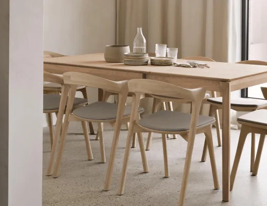 Ethnicraft Bok Extendable Dining Table Oak Bok Dining Chair Oak