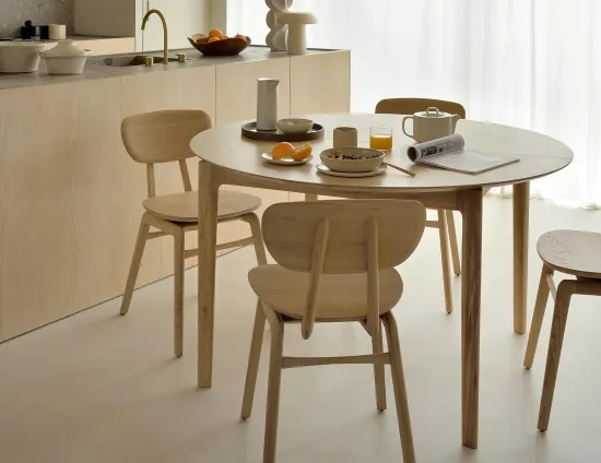 Ethnicraft Bok Extendable Round Dining Table Oak Natural
