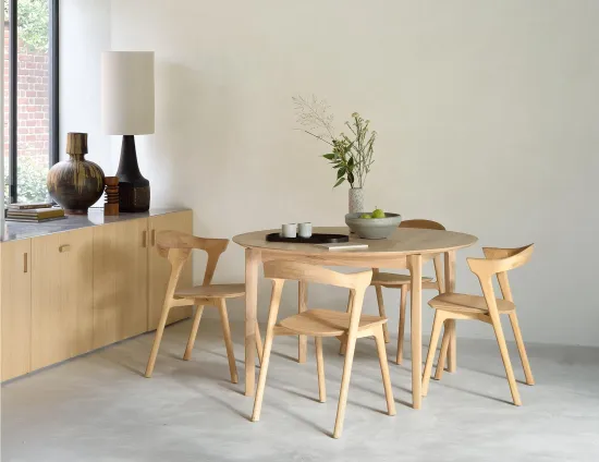 Ethnicraft Bok Extendable Round Dining Table Oak Natural