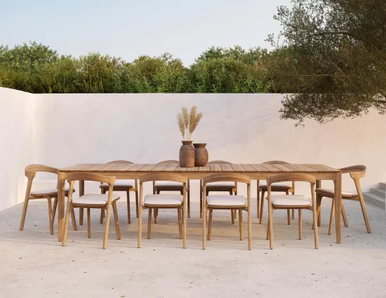 Bok Outdoor Dining Table Oak Natural Bok Outdoor Chair Fabric