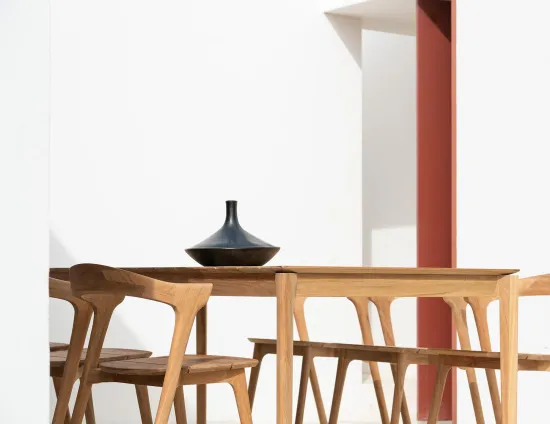 Bok Outdoor Dining Table Oak Natural Bok Outdoor Chair Fabric