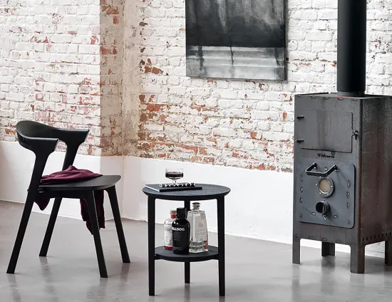 Ethnicraft Bok Side Table Black Bok Dining Chair Black