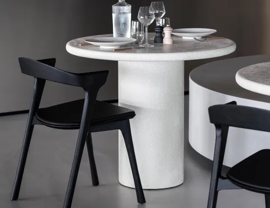 Ethnicraft Elements Dining Table 90cm Bok Dining Chair Black