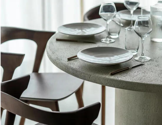 Ethnicraft Elements Dining Table 90cm Bok Dining Chair Brown
