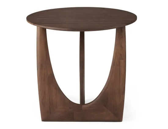 Ethnicraft Geometric Side Table Teak Dark Brown