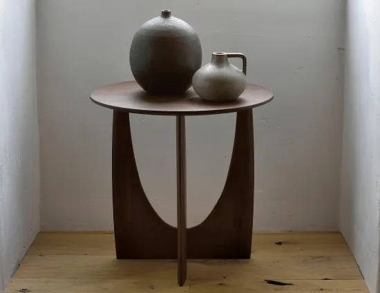 Ethnicraft Geometric Side Table Teak Dark Brown
