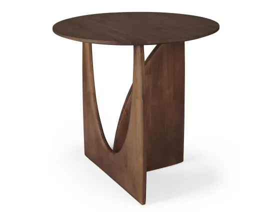 Ethnicraft Geometric Side Table Teak Dark Brown