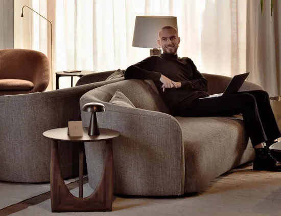 Ethnicraft Geometric Side Table Ellipse Sofa