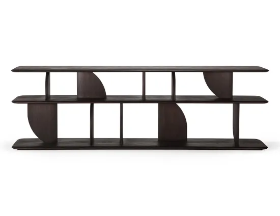 Ethnicraft Geometric Sofa Console Teak Dark Brown 210cm