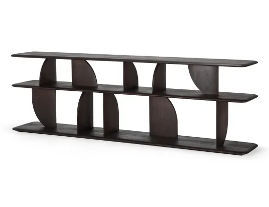 Ethnicraft Geometric Sofa Console Teak Dark Brown 210cm