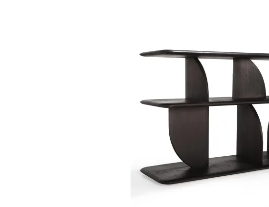 Ethnicraft Geometric Sofa Console Teak Dark Brown 210cm