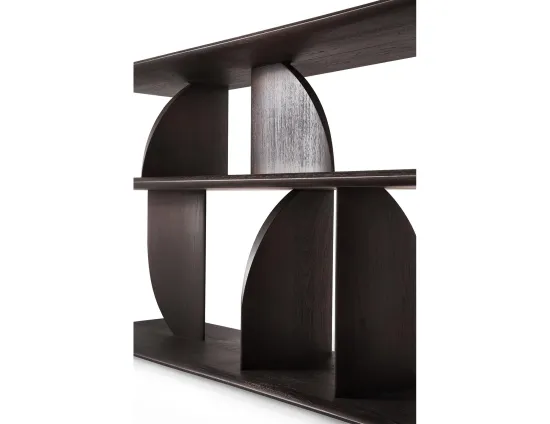 Ethnicraft Geometric Sofa Console Teak Dark Brown 210cm