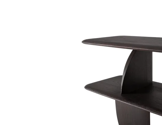 Ethnicraft Geometric Sofa Console Teak Dark Brown 210cm