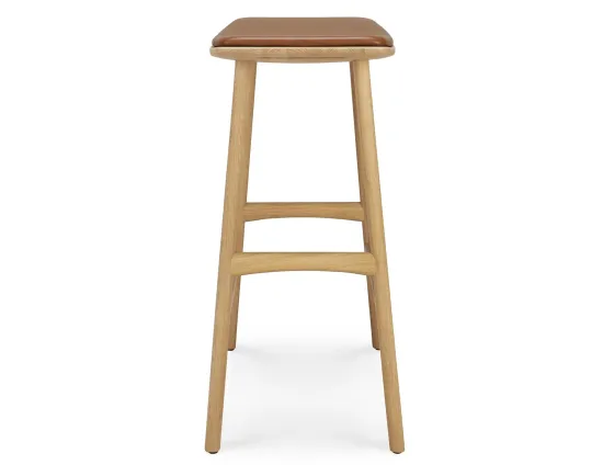 Ethnicraft Osso Counter Stool Oak Natural Cognac Leather