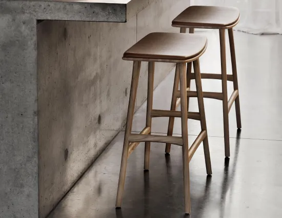 Ethnicraft Osso Counter Stool Oak Natural Cognac Leather