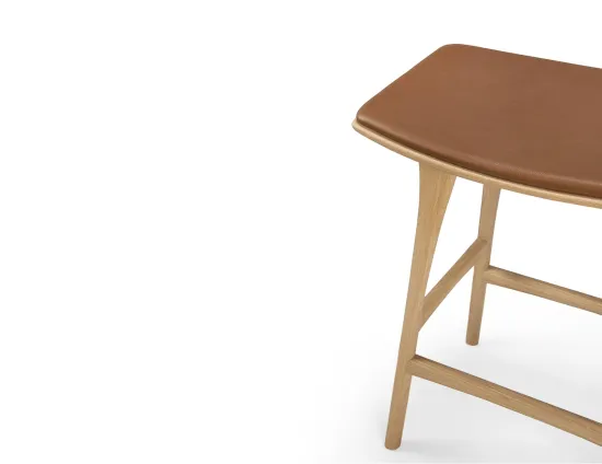 Ethnicraft Osso Counter Stool Oak Natural Cognac Leather
