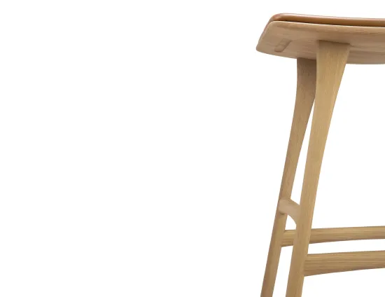 Ethnicraft Osso Counter Stool Oak Natural Cognac Leather