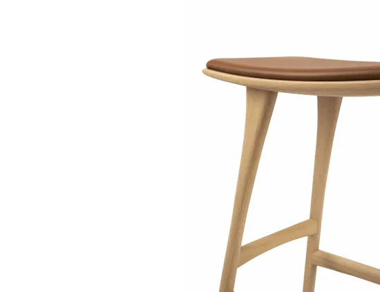 Ethnicraft Osso Counter Stool Oak Natural Cognac Leather