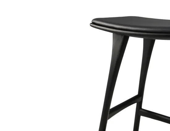 Ethnicraft Osso Counter Stool Oak Black Black Leather