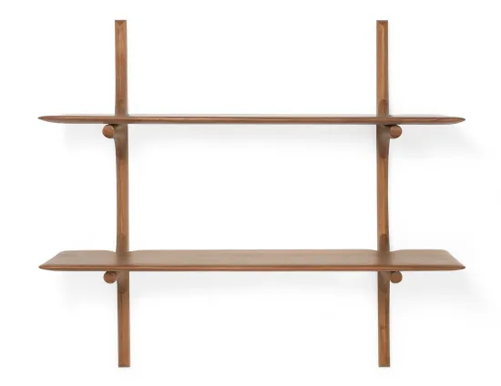 Ethnicraft Pi Wall Shelf Mahogany Natural 2 Shelf
