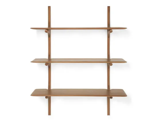 Ethnicraft Pi Wall Shelf Mahogany Natural 3 Shelf
