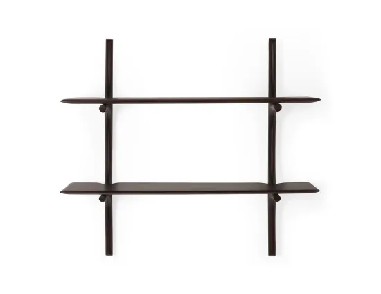 Ethnicraft Wall Shelf Mahogany Dark Brown 2 Shelf