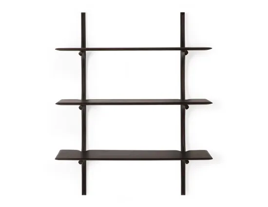 Ethnicraft Wall Shelf Mahogany Dark Brown 3 Shelf