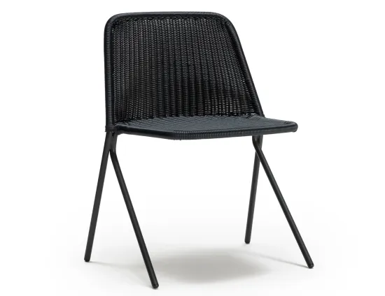 Kaki Dining Chair Charcoal Front
