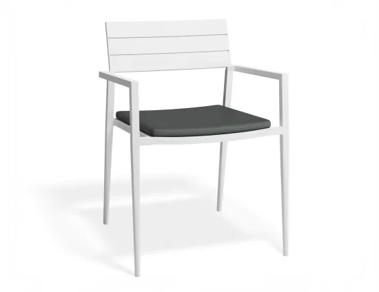 Halki Chaircushion White Darkgrey