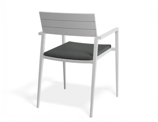 Halki Chaircushion White Darkgrey