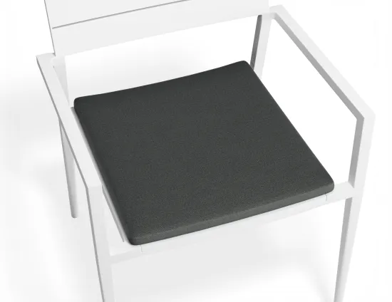 Halki Chaircushion White Darkgrey