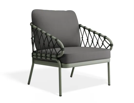 Kara Loungechair Green Darkgreycushion