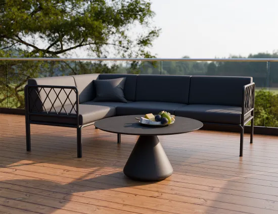 Kora Coffeetable 90cm Charcoal Basalt