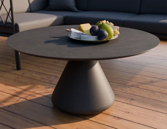 Kora Coffeetable 90cm Charcoal Basalt