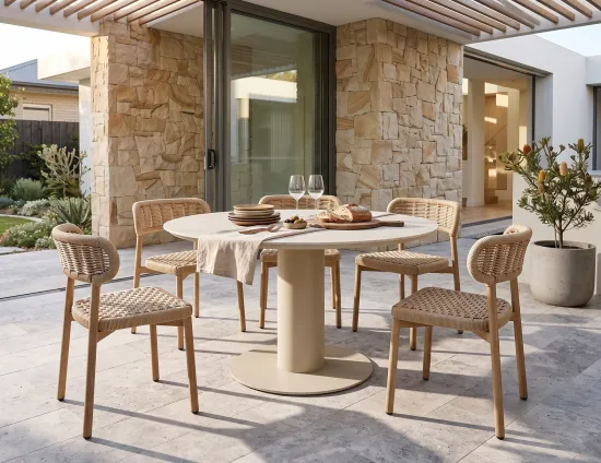 Maya Outdoor Chairs With Orb Table