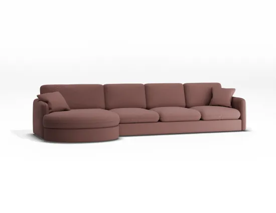 Monte 5seaterpillow Largechaiseleft Desirecoral