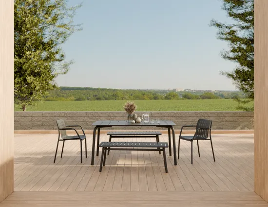 Roku Diningtable 160 Bench Charcoal Residential