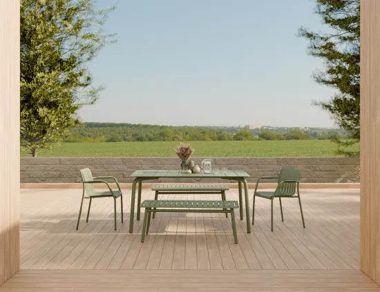 Roku Diningtable 160 Bench Green Residential