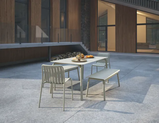 Roku Diningset120benches Latte